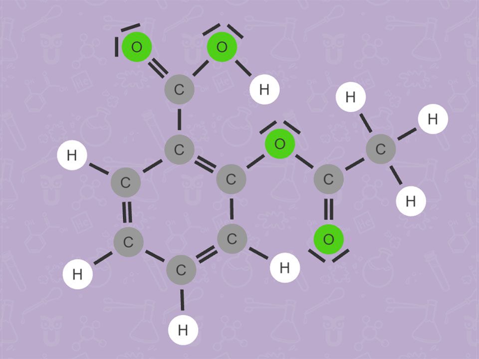 Strukturformel von Acetylsalicylsäure