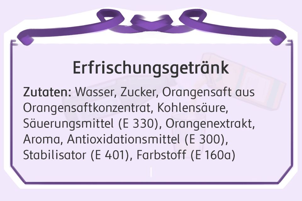 Auf diesem Etikett sind die Zusatzstoffe mit E-Nummern angegeben, der Hersteller führt aber die Funktionsklasse des
         Zusatzstoffes an.