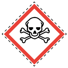 Ein Totenschädel als Gefahrensymbol für Gift