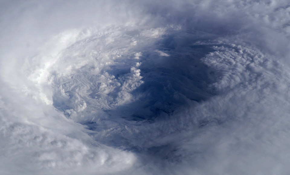 Das Auge eines Orkans aus dem Weltall forotrafiert