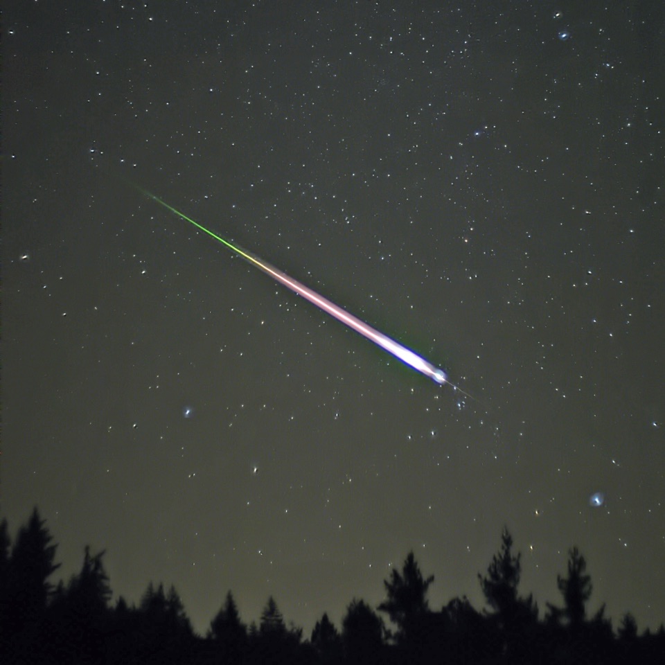 Meteor, der in der Erdatmosphäre verglüht