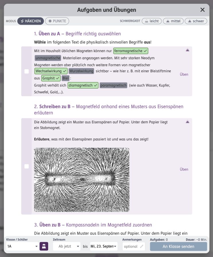 Screenshot von SchuBu Aufgaben Tool 