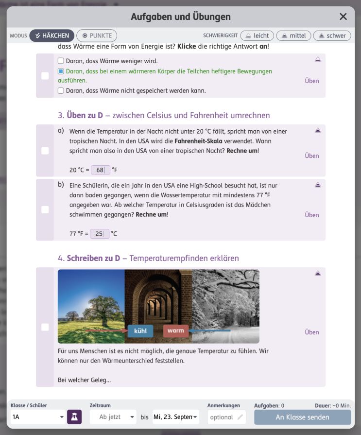 Screenshot von SchuBu Aufgaben Tool 